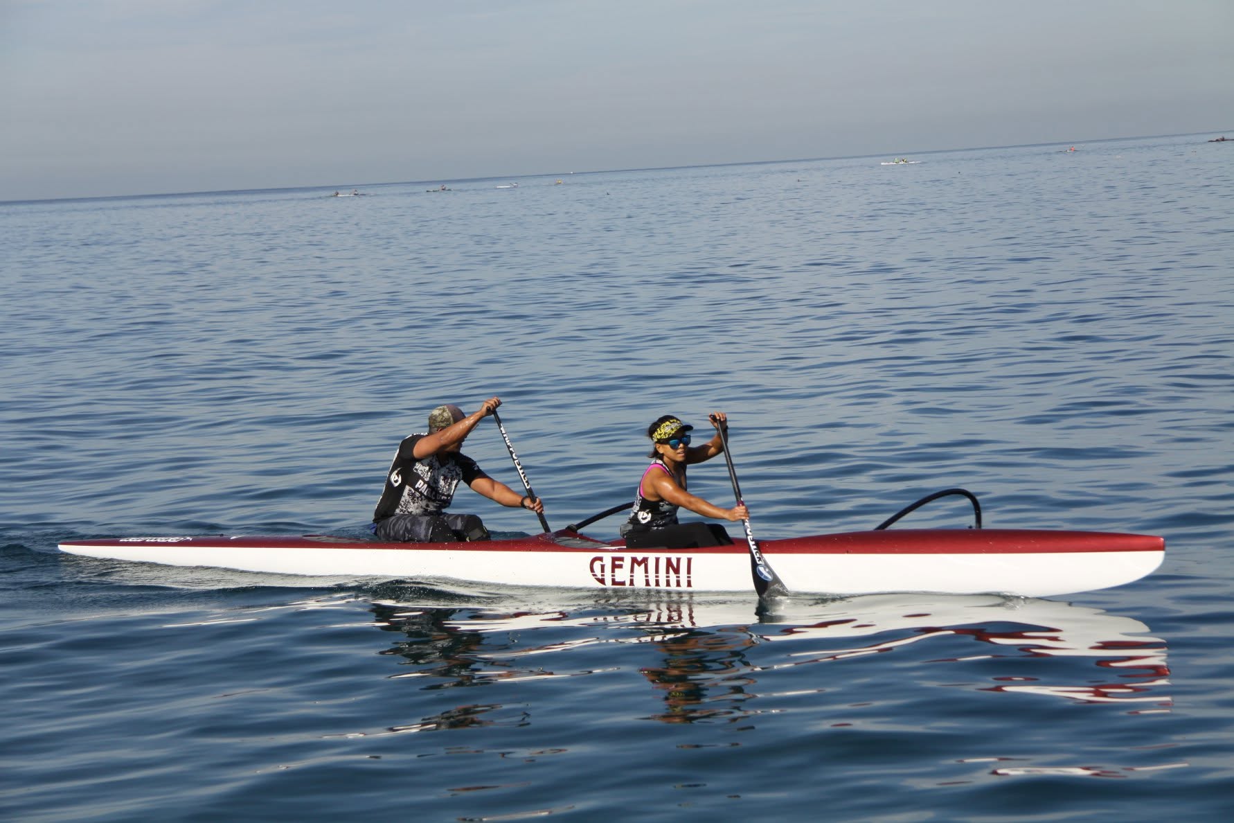 Two-person outrigger canoe racing